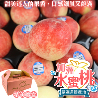 【WANG 蔬果】美國加州水蜜桃大顆6顆x2盒(250g/顆_禮盒組/空運直送)