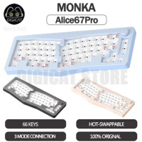 Monka Alice67pro Mechanical Keyboard Kit 3Mode USB/2.4G/Bluetooth Wireless Keyboard Kit RGB Backlit Hot-Swap Gasket Keyboard Kit