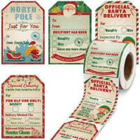 200 Pcs/Roll Merry Christmas Christmas Sticker Christmas Gift Decoration Envelope Seal Label Candy Bag Sticker Gift for Kids