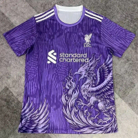 เสื้อกีฬาสีม่วง สไตล์ใหม่ มีลิเวอร์พูลและแมนเชสเตอร์ยูไนเต็ด สำหรับผู้ชาย เสื้อยืดฝึกฟุตบอลแขนสั้น เ