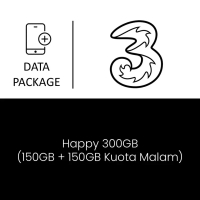 Paket Mobile Data Tri - Happy 300GB (150GB + 150GB Kuota Malam)