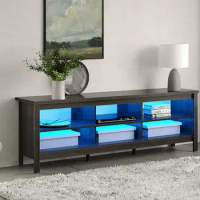 LED TV Stand Modern Entertainment Center with Shelves and Storage Drawers High Glossy Media Center Stands TV Console Table
