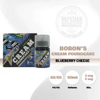 Liquid Vape BOBON'S CREAM V2 Blueberry Cheese Poundcake 60ML By VapePackers X Bobons 9MG