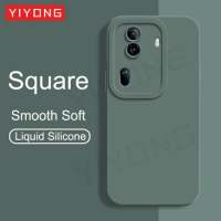 For Reno11 Pro Case YIYONG Square Liquid Silicone Soft Cover For OPPO Reno 11 10 Pro Plus Reno10 Pro+ 5G Shockproof Phone Cases