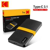 KODAK X200 External SSD Hard Drive HD Externo 1TB USB3.1 Mini Portable SSD for Laptops Smartphone PS4 PC MAC TV