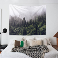 迷霧森林 北歐植物森林掛布客廳布置裝飾布 臥室床頭背景墻掛毯
