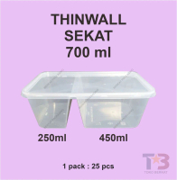 Food Container / Thinwall Sekat Dua SUAPI 700ml Transparan / Thinwall