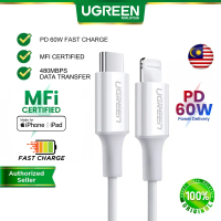 UGREEN MFi PD 60W USB C sang Lightning Sạc nhanh, được chứng nhận MFi, cáp bền cho iOS, tốc độ truyề