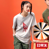 【EDWIN】男女裝 網路獨家↘狼嚎EDWIN短袖T恤(淺卡其)