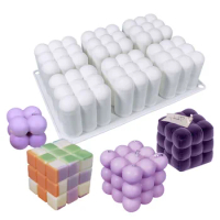 3D Candle Molds Soy Wax Silicone Mold Aromatherapy Gypsum Candle DIY Candle Mould Handmade Cube Soap Mold Candle Making Supplies