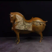 Horses in the Han Dynasty Tang Style Fine Horse Copper Art sculpture QIbronze crafts carving decoration