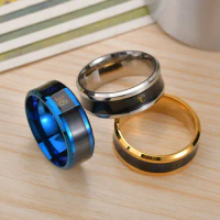 Temperature Ring Titanium Steel Mood Emotion Feeling Intelligent Temperature Sensitive Ring for Women and Men Waterproof Jewelry