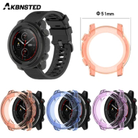 AKBNSTED TPU Transparent Silicone Protective Shell For Xiaomi Huami Amazfit Stratos 3 Smart Watch Replacement Watch Case Cover