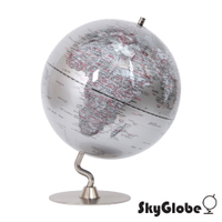 【SkyGlobe】12吋銀色時尚金屬底座地球儀(英文版)-大件商品請選宅配運送