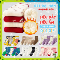 ♭Tất cho bé len xù siêu dày dặn DINOKING Set 5 đôi Tất lót lông bé trai bé gái mùa đông đại hàn siêu