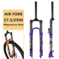 MTB Suspension Fork, Bicycle Air Shock, Magnesium Alloy, Lockout, 27.5 ", 29"