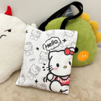 New Hello Kitty Canvas Bag Tote Cartoon Canvas Bag Student Shoulder Bag Tote Book Bag