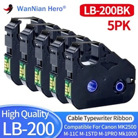 5/10PCS LB-200BK MK-RS100B For Canon Cable ID Printer M-11C, M-1STD, M-1PRO,Mk1000, Mk2000, Mk1500, MK2500 Ink Typewriter Ribbon