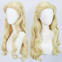 Curly Hair Golden Curly Hair Wig Breathable Curly Hair Wig Golden Long Hair Princess Simulated Wig C