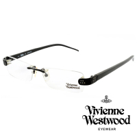 【Vivienne Westwood】英國薇薇安魏斯伍德★立體金屬標誌圓孔造型★光學眼鏡(黑色 VW111-01)