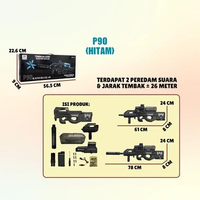 Tembakan blaster elektrik p90 Holo graffity Mainan anak laki laki Hitam