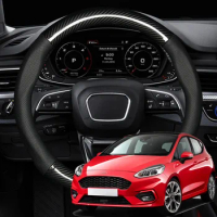 Microfiber Leather Car Steering Wheel Cover For Ford Fiesta Focus RS ST Mondeo Ecosport Kuga Fiesta Ranger Car Accessory
