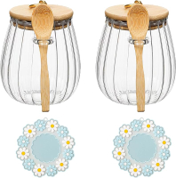 CNWSGEM Sugar Container Sugar Bowls 25.36 FL OZ Glass Coffee Canister Airtight Food Storage Jar with