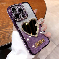 เคสโทรศัพท์สายคล้องคอชุบเพชรกลิตเตอร์, ดีไซน์หรูหรา, เข้ากันได้กับ iPhone 15, 14, 13, 12, 11, Pro Ma