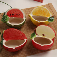 Cute Cartoon Cigar Ashtray watermelon Ceramic Ashtray Creative Flower Pot Trendy Mouth Fashion Home Mini Send Boyfriend Gift