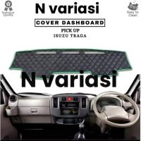 N Variasi Cover Dashboard Isuzu TRAGA Motif Diamond Wajik Kulit Sintetis Berkualitas Aksesoris Mobil