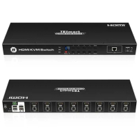 8 Port HDMI KVM Switch Made in Shenzhen 8 Port HDMI KVM Switch with LAN Control USB 2.0 Devices