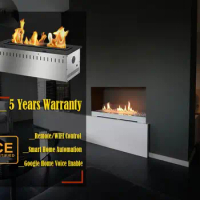 Inno living fire 36 inch luxury bio etanol chimney google home voice controled ethanol fire insert