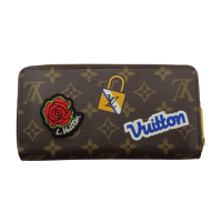 【二手名牌BRAND OFF】LOUIS VUITTON LV 路易威登 棕色 黑色 PVC塗層帆布 拉鍊長夾 M63392