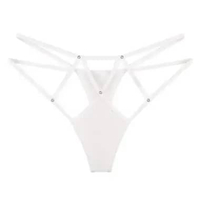 CD WANITA PAKAIAN CELANA DALAM WANITA SEXY HOT BREATHABLE CROSS HOLLOW G STRING C265 Putih All Size