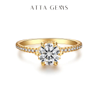 1.0CT Moissanite Rings for Women Handmade 6.5mm Round Shape Engagement Ring Gift Fine Jewelry R045