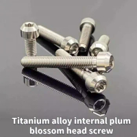 2pcs Titanium Alloy Column Head Screw M5X10/15/20/25/30/35/65 Internal Plum Blossom Half Cone Head Riding Crane Bolt