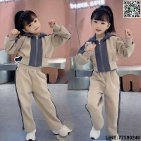【歡樂購】女童春秋套裝兒童網紅時髦洋氣童裝春季炸街外套女大童春裝運動服