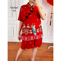 TERSEDIA [ M18-Motif ] Setelan Baju Tidur Imlek 2024 Merak Rayon Premium Standar Jumbo Bigsize Atasa