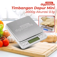 Taffware Digipounds Timbangan Dapur Mini Digital Scale 2000g-0.1g - i2000 - Silver