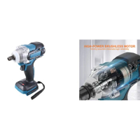 Electric Impact Wrench Screwdriver Cordless Brushless Power Tool Drill Driver LED Light For Makita 18V Battery