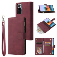 Wallet Multi-Function Zipper Leather Case For Xiaomi Redmi 12 12C 10C 9A 9C 9T Note 12S 12 Pro 11 10 Pro 9 8 Pro Poco X5 Pro