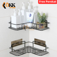 OKK Rak Sudut Kamar Mandi Tempel Dinding Keramik Serbaguna Rak Sudut Toilet Tempel Tanpa Bor