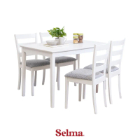 Selma Yania Set Meja Makan 4 Kursi - Putih Dining Table Meja Makan Minimalis Ruang Makan Dinner Tabl