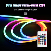 New 220V Neon Fleksibel Lampu RGB Strip 2M 5M 10M 15M 30M LED Selang Fleksibel 220V Steker Langsung