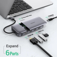 Ugreen USB C HUB Type C 3.1 to M.2 B-Key HDTV 4K 60Hz 10Gbps M.2 SSD Case USB C HUB Splitter for MacBook Pro Air iPad