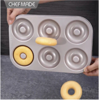 【Chefmade學廚原廠正品】6連圓形中空甜甜圈烤模烤盤(WK9892甜甜圈模)