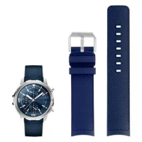 PCAVO Fluororubber Strap For IWC Aquatimer Family Darwin's Adventure IW376803 IW379503 Watch Band Quick-release 22MM Men