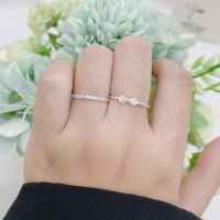 Combo Bống Bạc 2 nhẫn, Nơ nhí - Full đá NN0.12 - NN0.18