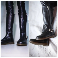 1/3 Scale BJD Doll Mid Length Leather Military Boots Shoes For BJD/SD SD13 Boy SSDF ID75 Uncle Doll Accessories C2178