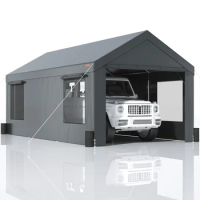 VEVOR Carport 10x20ft/12x20ft Heavy Duty Car Canopy Waterproof Garage with Roll-up Ventilated Windows &amp; Removable Sidewalls